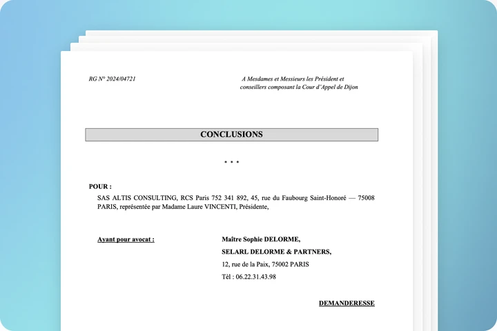 Analyse de documents : pile de conclusions analysées par Jimini