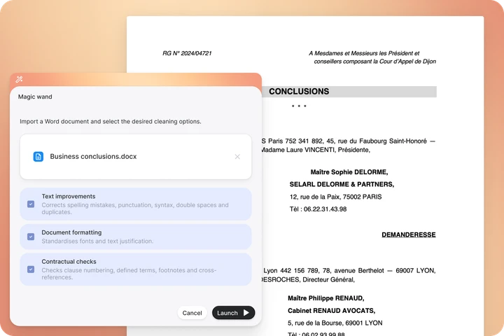 Magic wand: cleanup options for a Word document