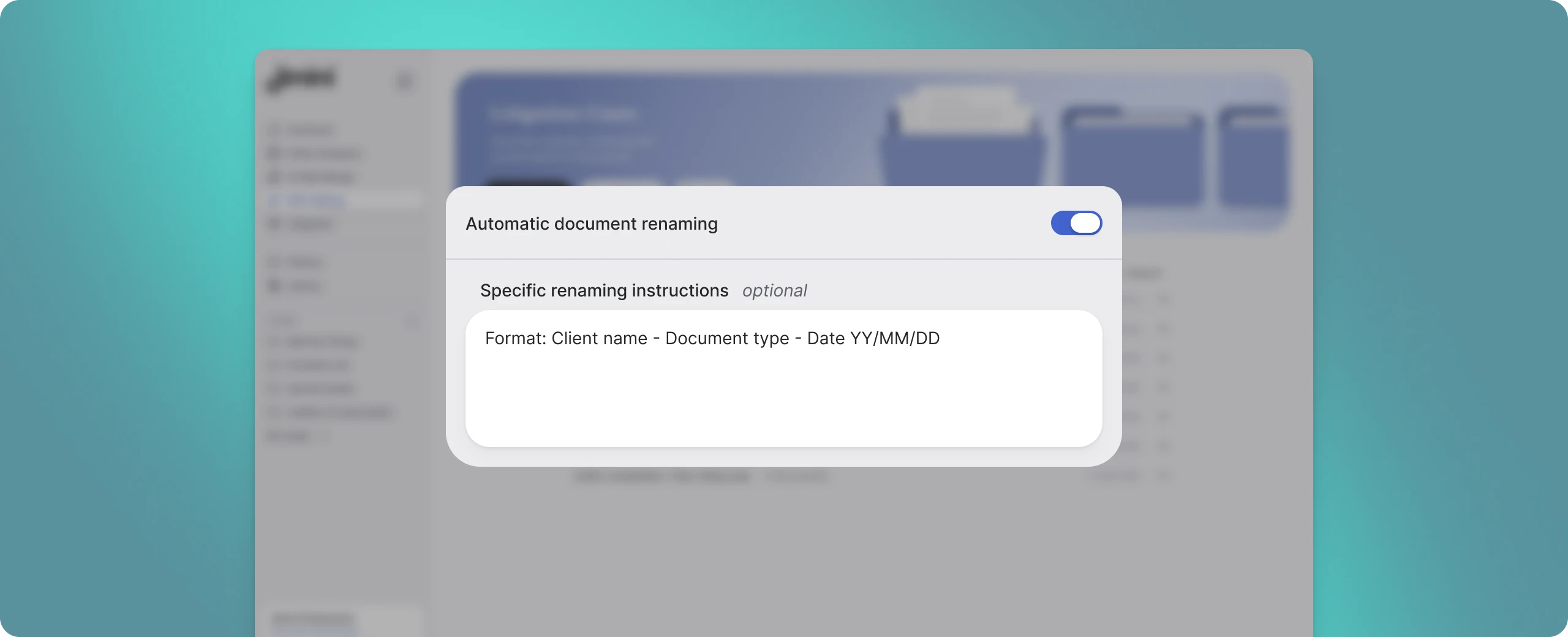Automatic exhibit renaming with custom instructions