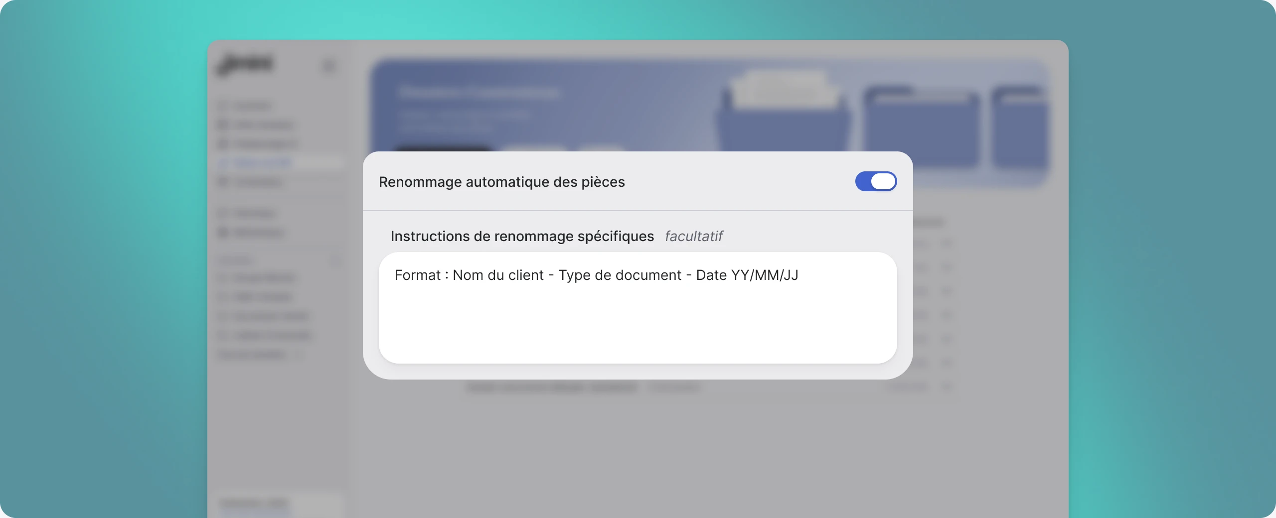 Renommage automatique des pièces avec instructions personnalisées