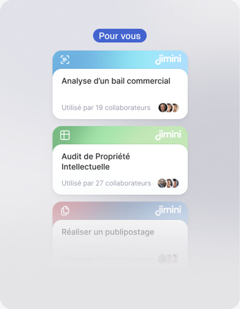 Actions rapides recommandés